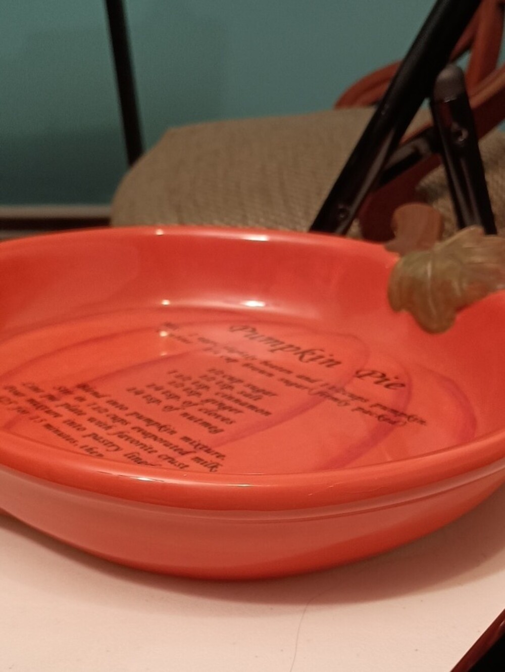 Pumpkin Pie Ceramic Platter, 11.5"X11.5"X2", NWT - Picture 5 of 6